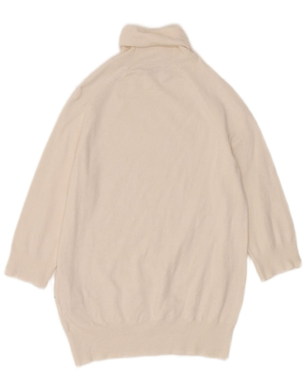 Zara Suéter tipo jersey con cuello vuelto y manga 3/4 para mujer UK 8 Small Off White