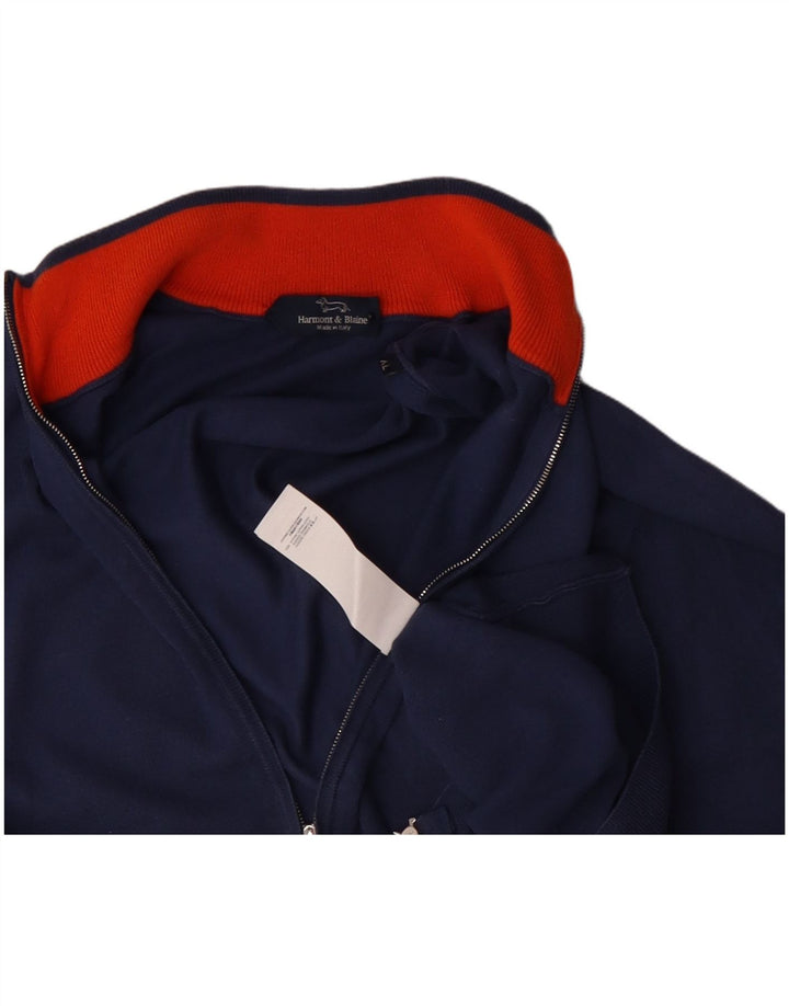 Harmont & Blaine Cárdigan para hombre XL Algodón azul marino
