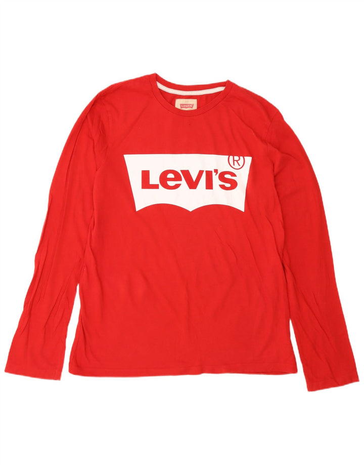 Levi's Boys Graphic Top Manga Larga 15-16 Años Rojo Algodón