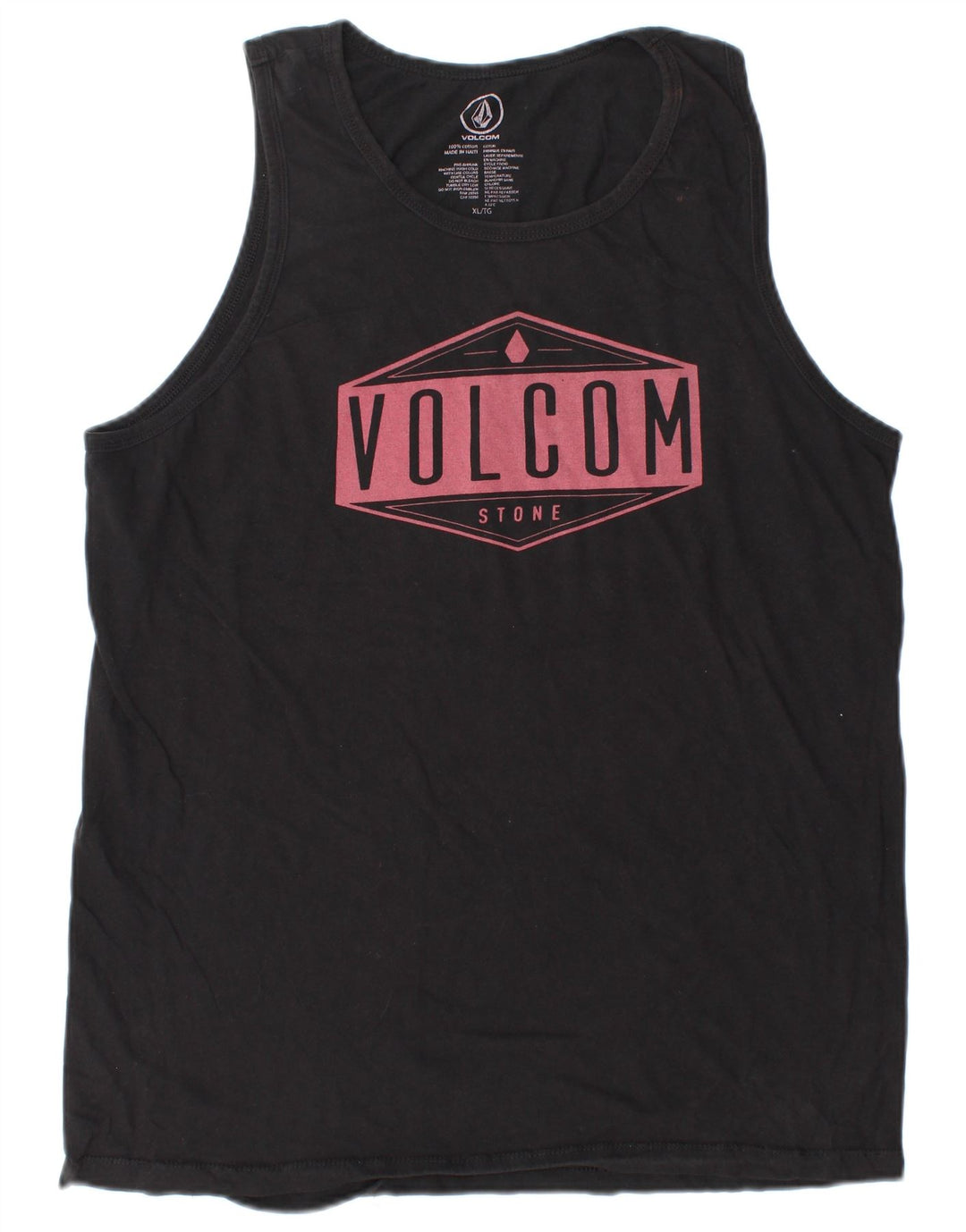 VOLCOM Camiseta sin mangas gráfica para hombre XL Algodón negro