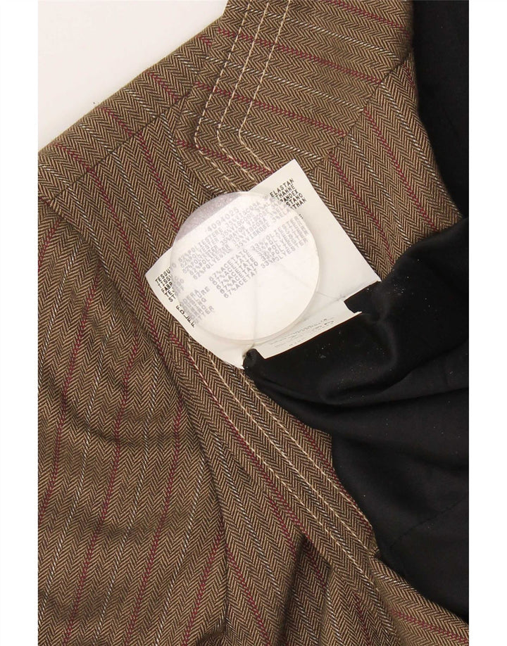 Max & Co. Chaqueta tipo blazer de 3 botones para mujer UK 42 Acetato de rayas marrón medio