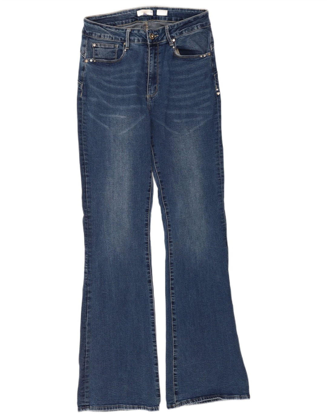 Sandro Ferrone Vaqueros acampanados para mujer IT 44 Medium W26 L32 Algodón azul