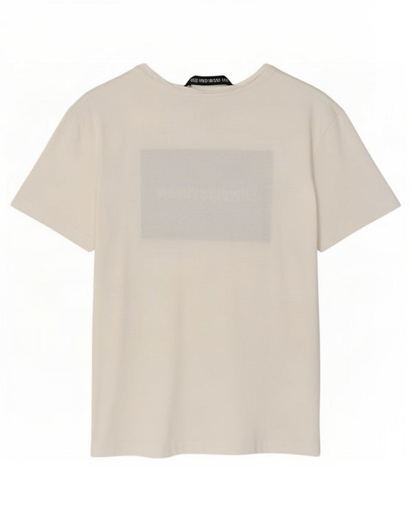 Calvin Klein Jeans Camiseta gráfica para mujer Top UK 6 XS Algodón blanco