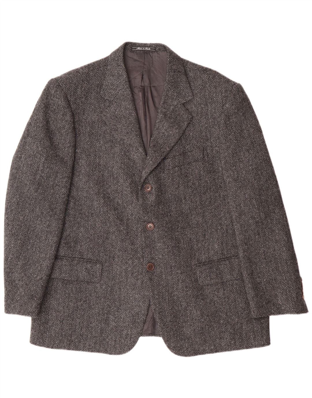 PRANDINA Chaqueta tipo blazer de 3 botones para hombre IT 51 Large Grey Herringbone