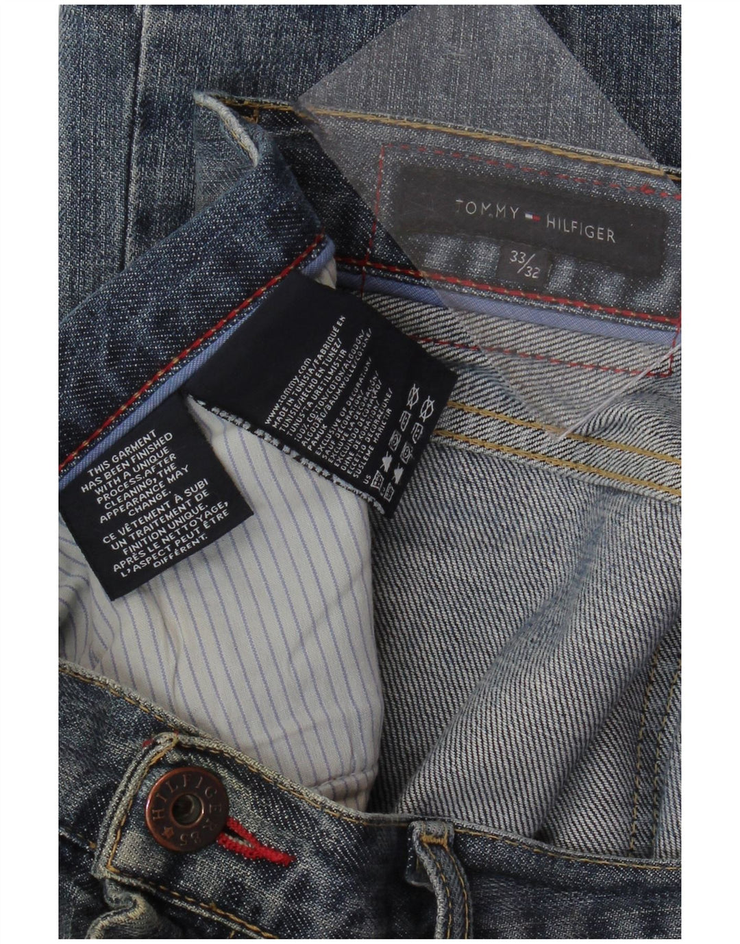 TOMMY HILFIGER Vaqueros rectos para hombre W33 L32 Algodón azul