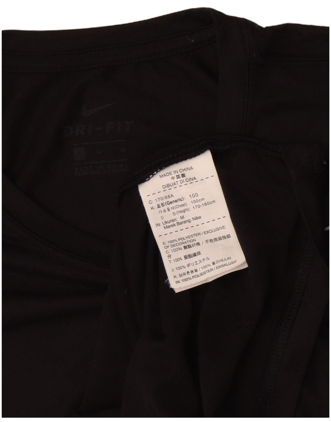 Camiseta Nike Dri Fit para hombre Top Medium Black Poliéster