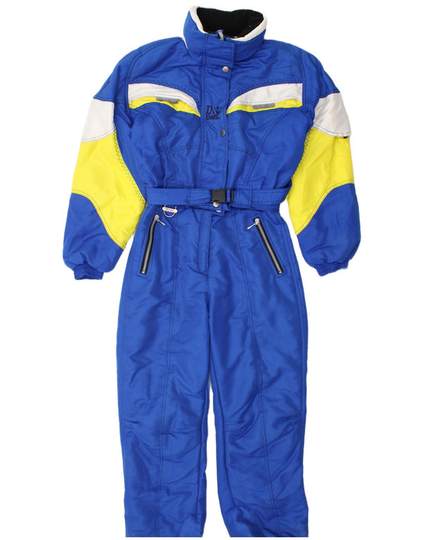 Mono de esquí vintage para mujer Reino Unido 14 Azul medio Colorblock Poliéster Deportes