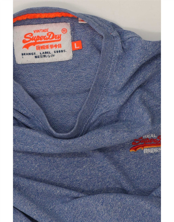 Superdry Camiseta para hombre Top Large Blue Moteado