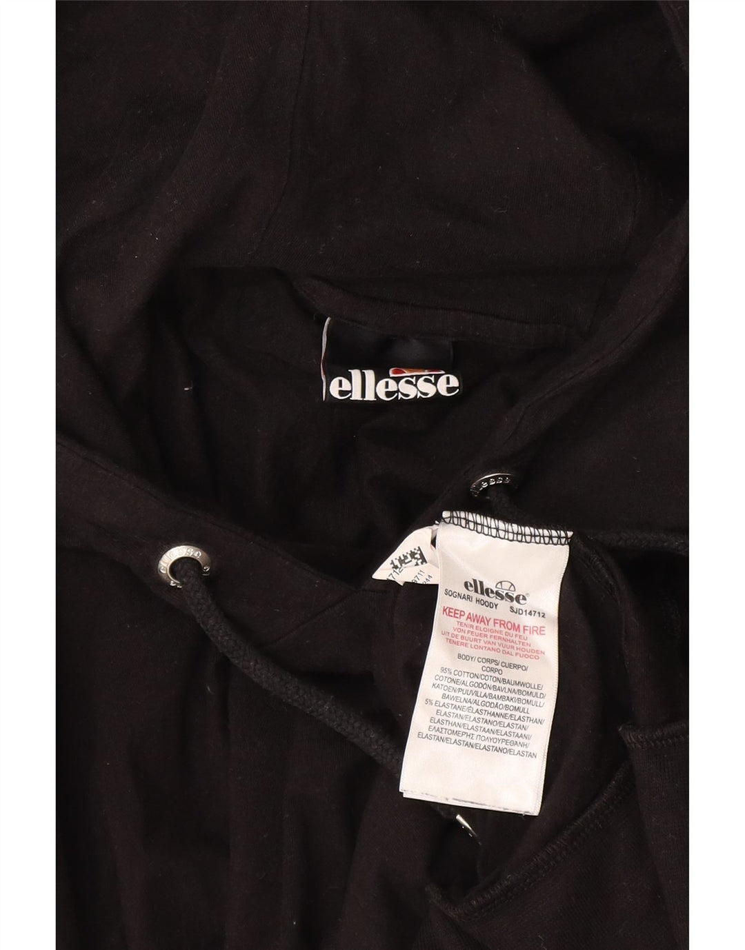 Ellesse Hombre Sudadera Con Capucha Jumper Medium Negro Algodón