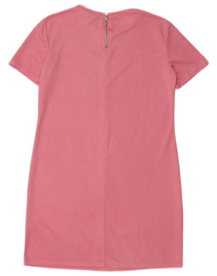Zara Mujer Vestido Recto UK 44 Rosa Mediano