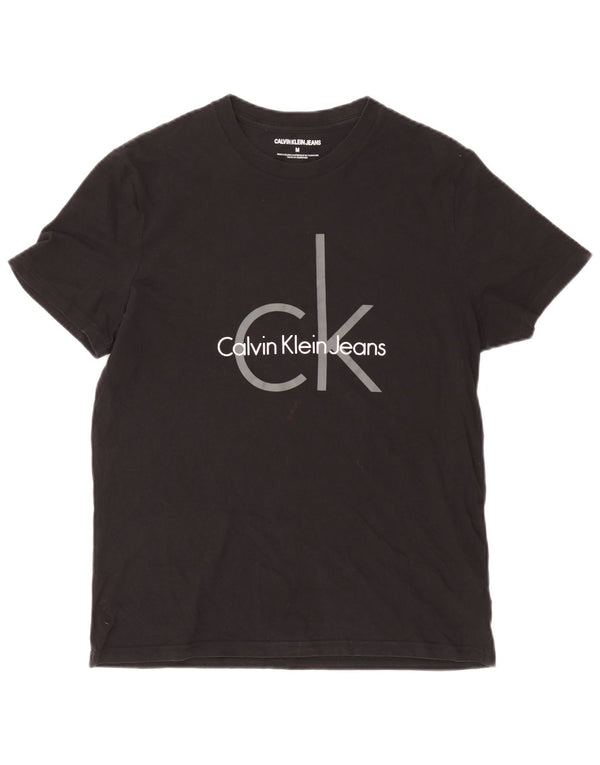 Calvin Klein Jeans Hombre Camiseta Gráfica Top Mediano Negro