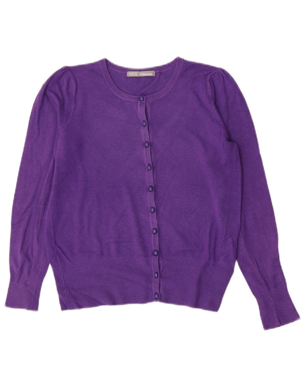 Marks & Spencer Suéter tipo cárdigan para mujer UK 10 Small Viscosa púrpura