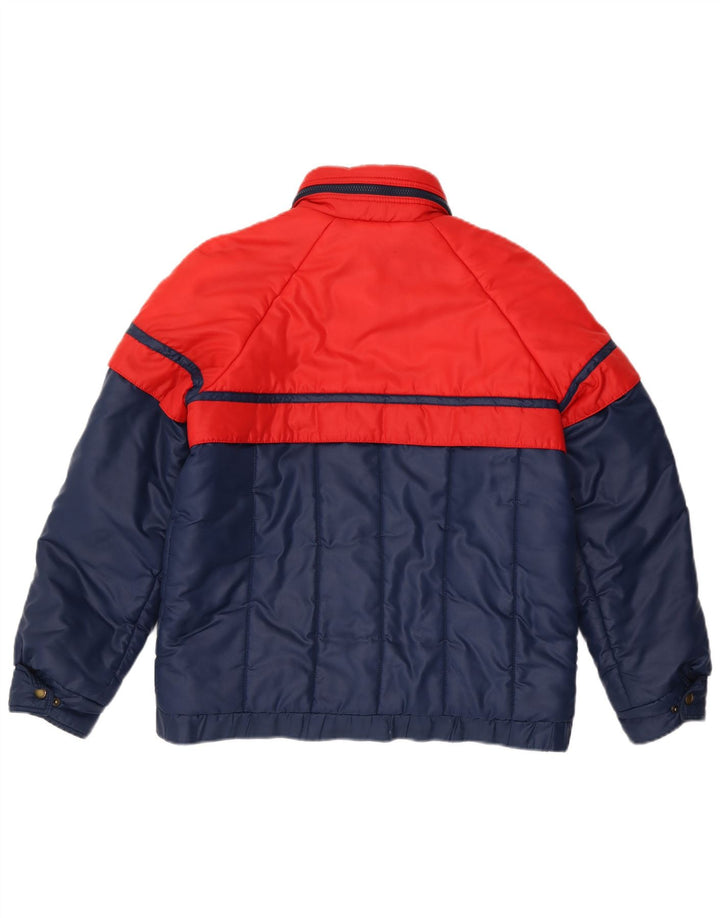 Chaqueta acolchada vintage para mujer IT 42 Poliéster color azul marino medio