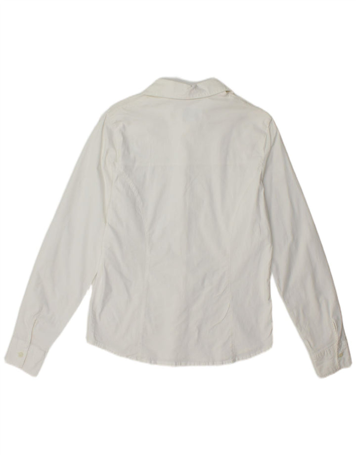 REPLAY Camisa de Mujer UK 40 Mediana Algodón Blanco