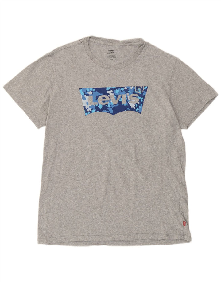 Levi's Hombre Camiseta Gráfica Top Algodón Gris Medio