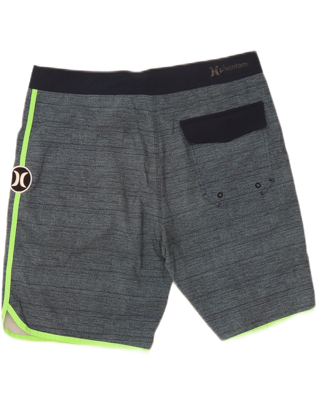 Hurley Bañador con gráfico para hombre, tamaño grande, poliéster a rayas azules