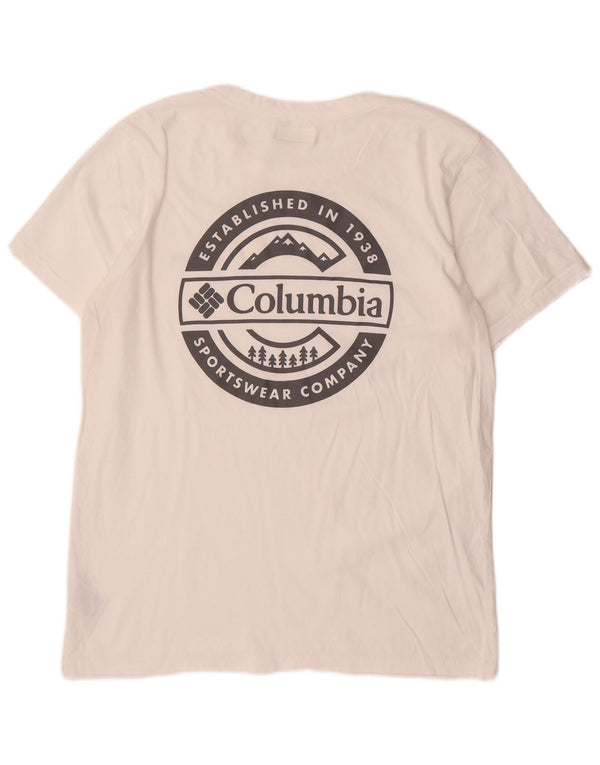 Columbia Camiseta gráfica para hombre Top grande de algodón blanco