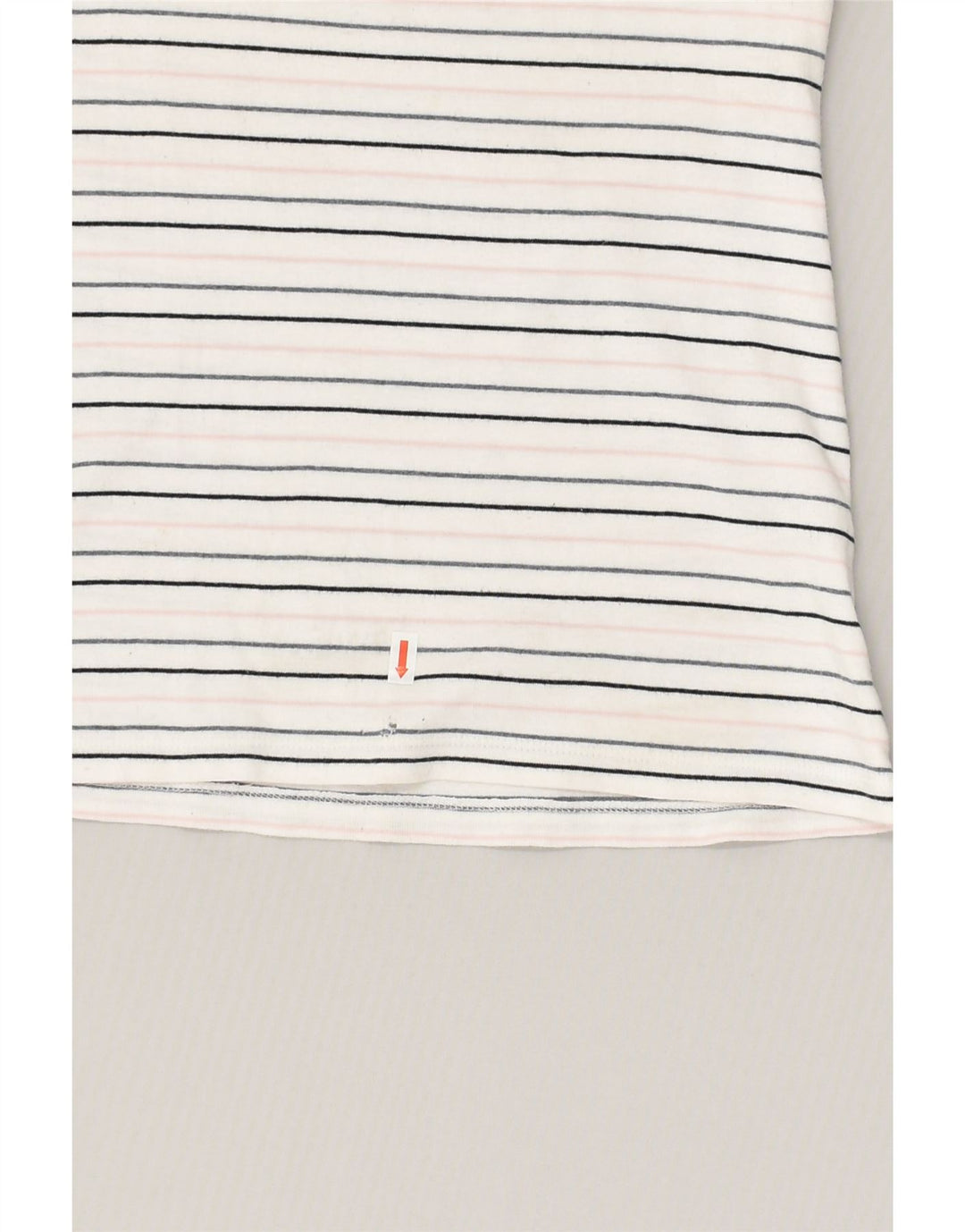 TOMMY HILFIGER Womens T-Shirt Top UK 8 Small White Striped Cotton | Vintage Tommy Hilfiger | Thrift | Second-Hand Tommy Hilfiger | Used Clothing | Messina Hembry 