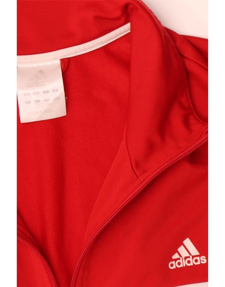 Adidas Hombre Chándal Top Chaqueta Grande Rojo Colorblock Poliéster
