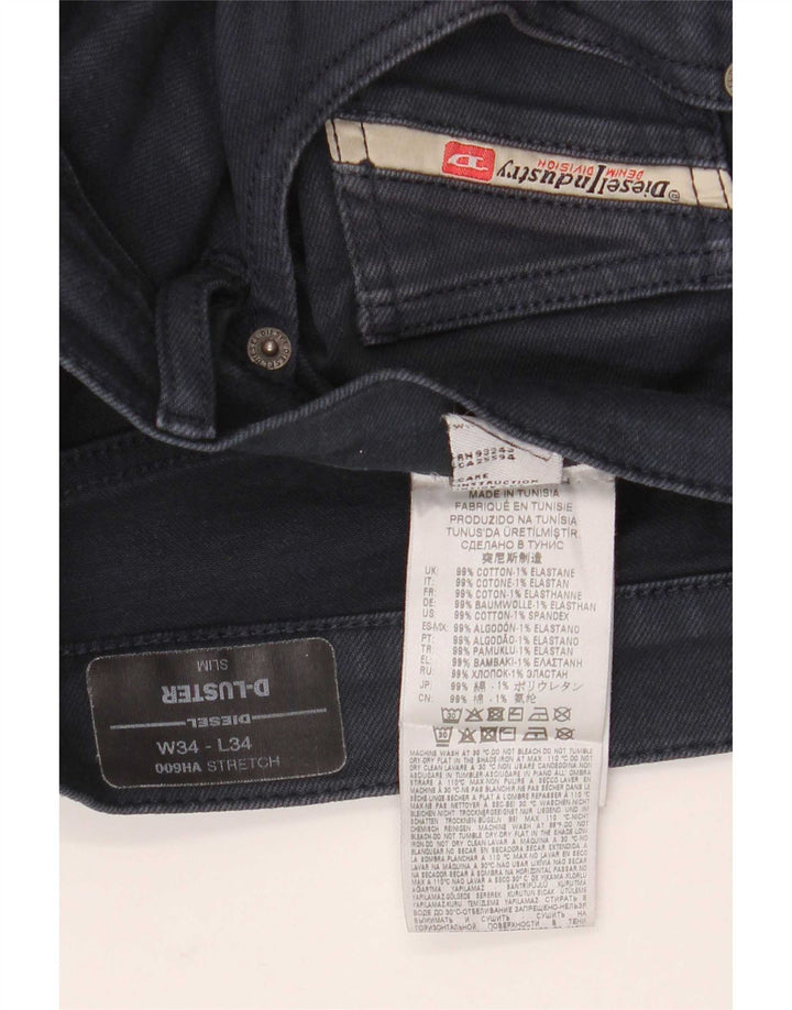 Diesel Hombre D-Luster Slim Jeans W34 L34 Algodón Azul Marino