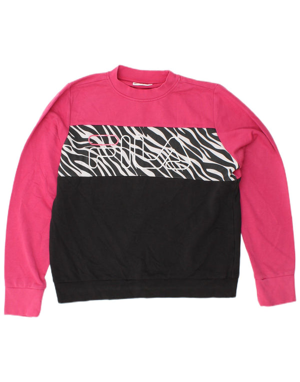 FILA Sudadera extragrande para mujer, talla 10, color rosa pequeño