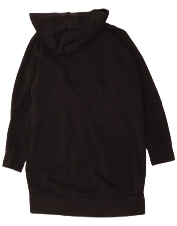 Adidas Mujer Longline Zip Sudadera con capucha Reino Unido 12/14 Mediano Negro Algodón