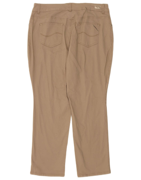 Lee Pantalones casuales rectos de talle medio para mujer US 18 2XL W36 L30 Beige