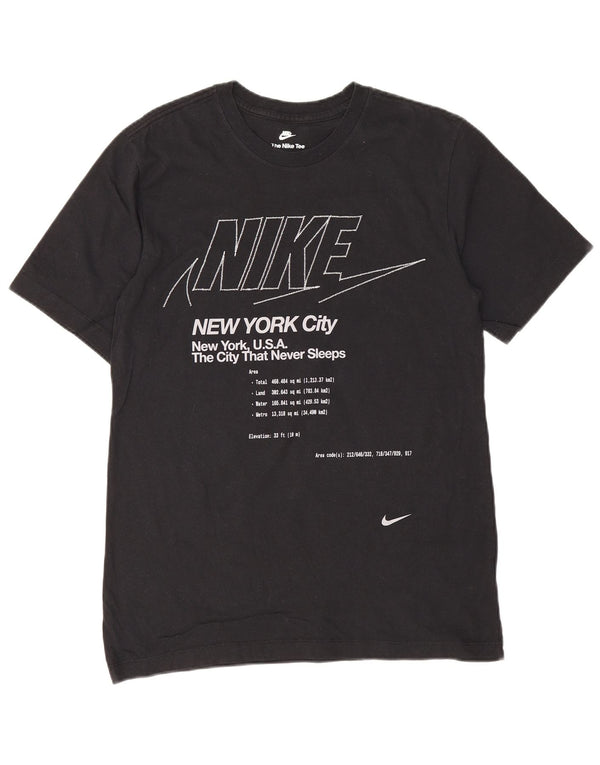 Nike Camiseta gráfica New York City para hombre, talla mediana, algodón negro