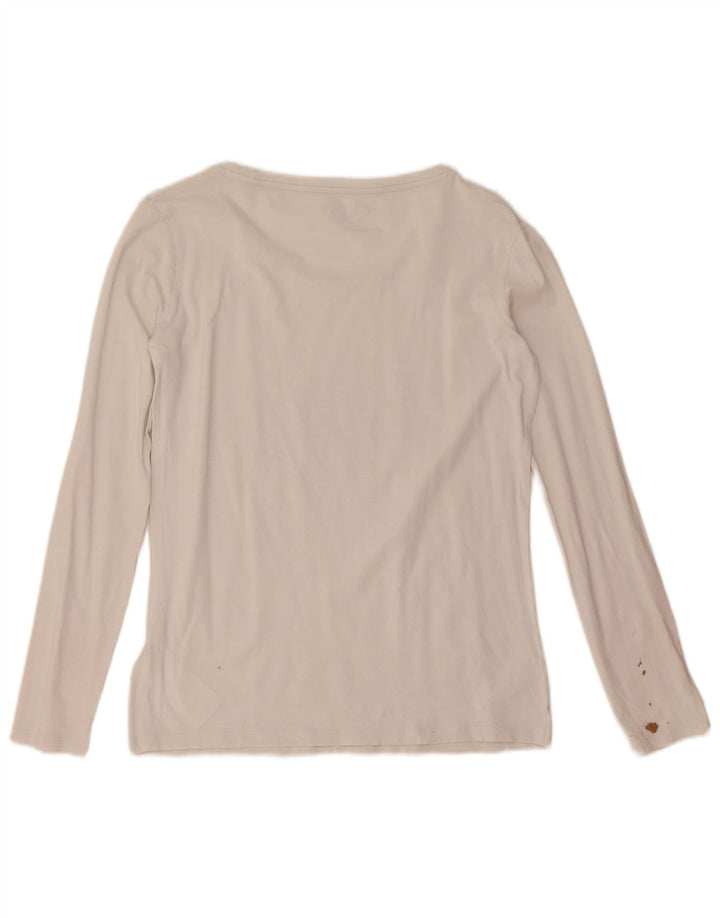 Guess Top gráfico para mujer de manga larga UK 44 Grande Algodón blanco