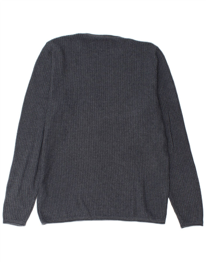 Jersey Jack & Jones Hombre con cuello redondo y cuello redondo de algodón azul marino medio