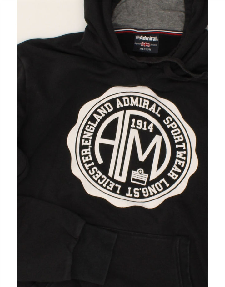 ADMIRAL Jersey con capucha gráfica para hombre, tamaño mediano, negro