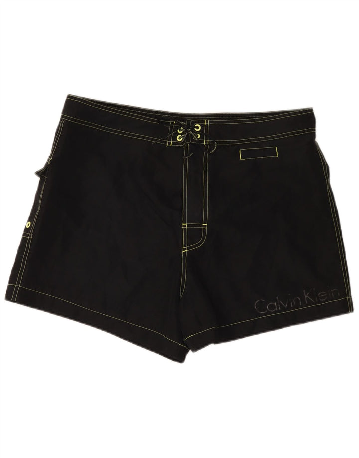 CALVIN KLEIN Bañador con estampado gráfico para hombre, talla grande, negro