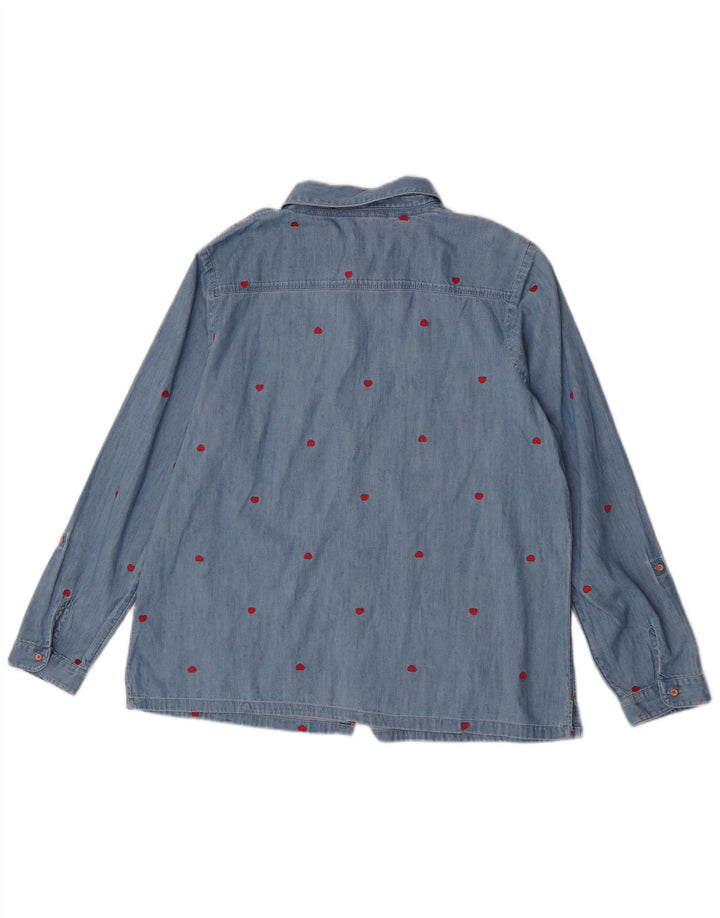 Camisa con estampado abstracto para mujer de White Stuff, talla grande, algodón azul