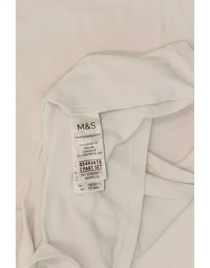 Marks & Spencer - Camiseta de manga larga para mujer, talla 40, talla mediana, algodón blanco