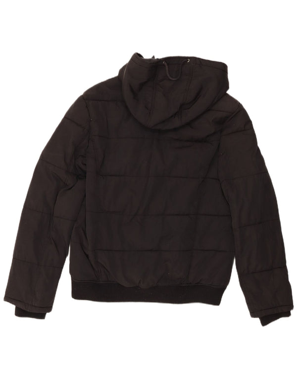Guess Chaqueta acolchada con capucha para hombre UK 40 Large Poliamida negra
