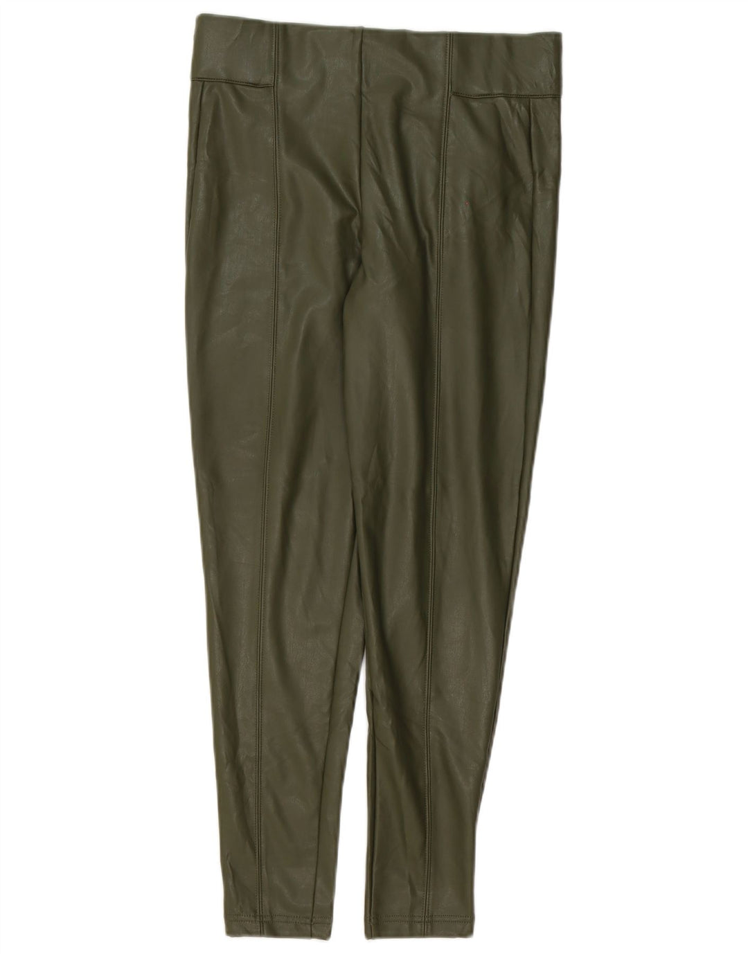 Marks & Spencer Leggings de piel sintética para mujer UK 40 Pequeño Poliéster verde