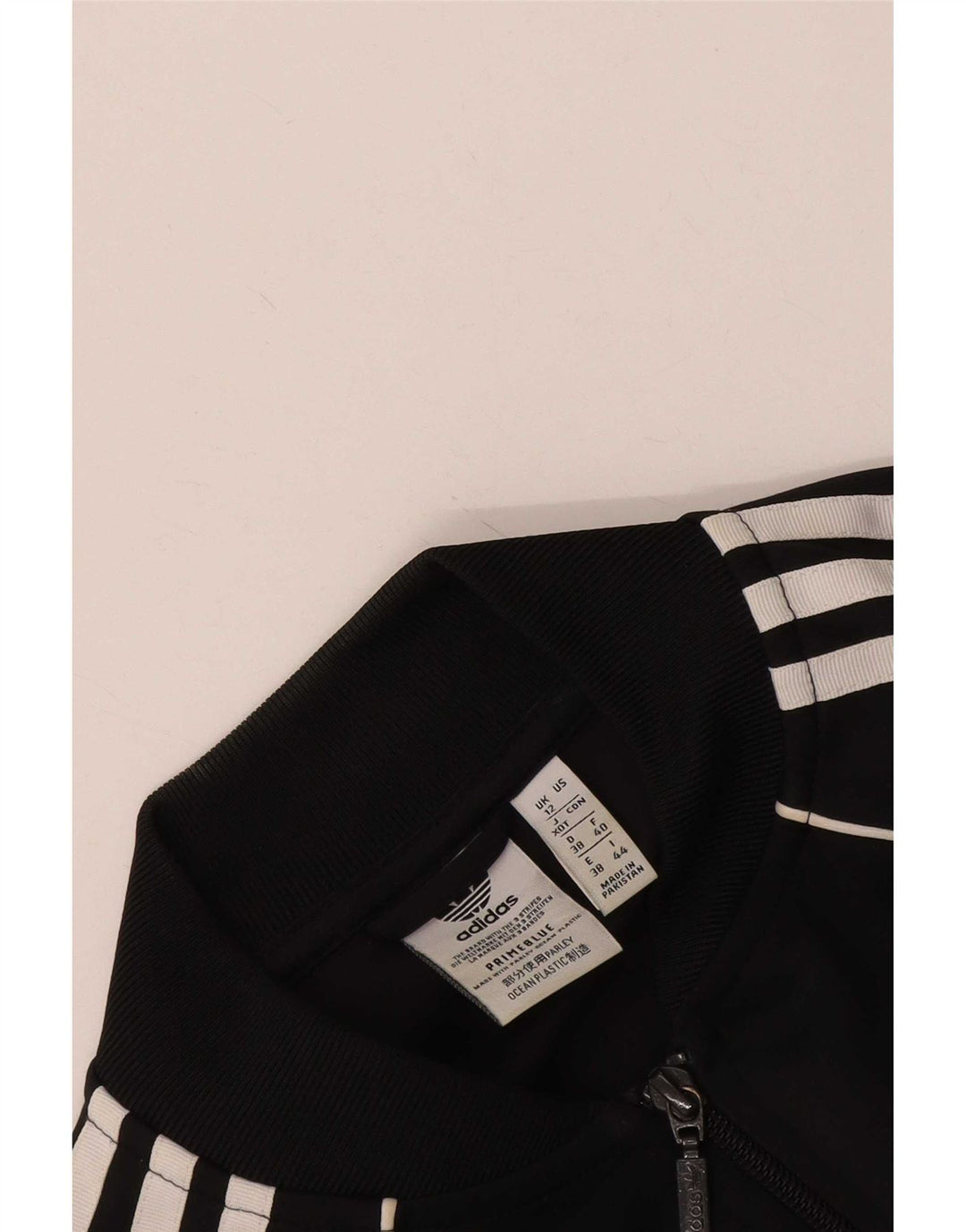 Adidas Mujer Prime Azul Chándal Top Chaqueta Reino Unido 12 Mediano Negro