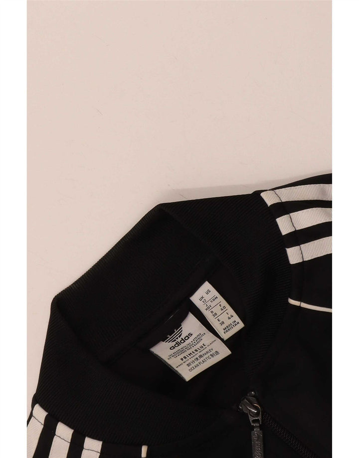 Adidas Mujer Prime Azul Chándal Top Chaqueta Reino Unido 12 Mediano Negro