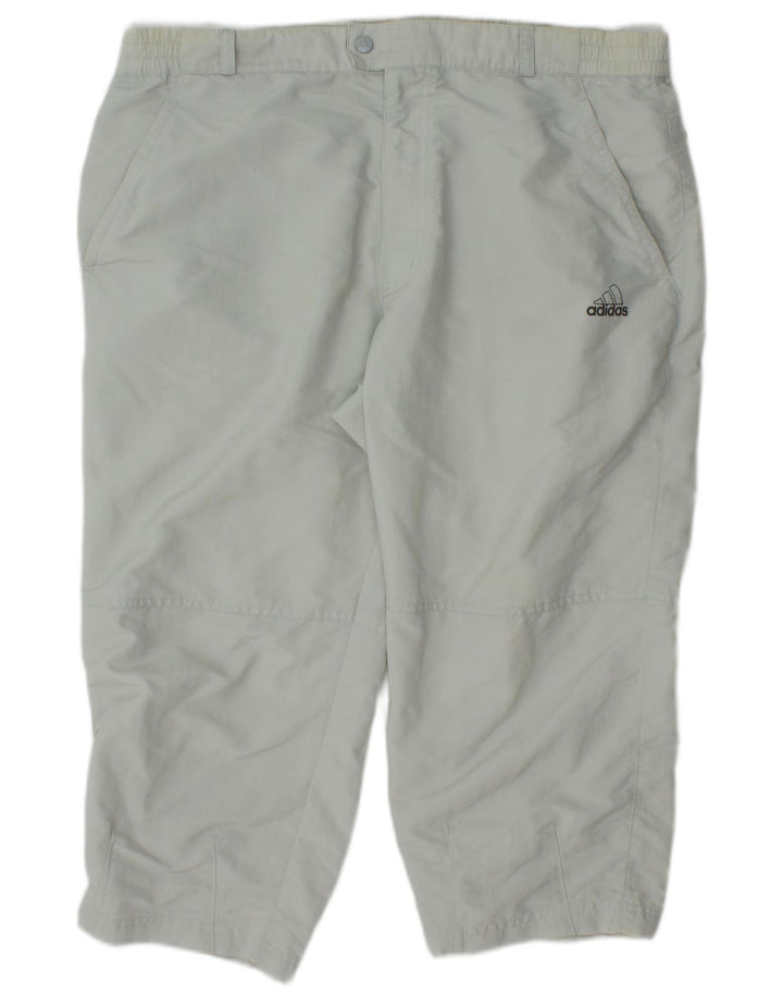 Pantalón Capri Recto Adidas Hombre W34 L21 Poliamida Blanco Roto