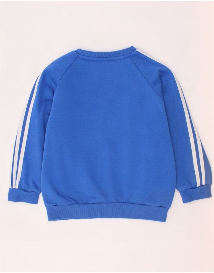 Adidas Boys Graphic Sudadera Jumper 2-3 años Azul Algodón