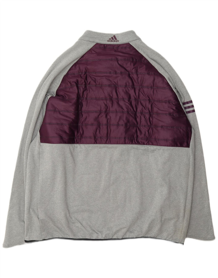 Adidas - Chándal con cremallera y cuello para hombre, talla 2XL, color gris, poliéster