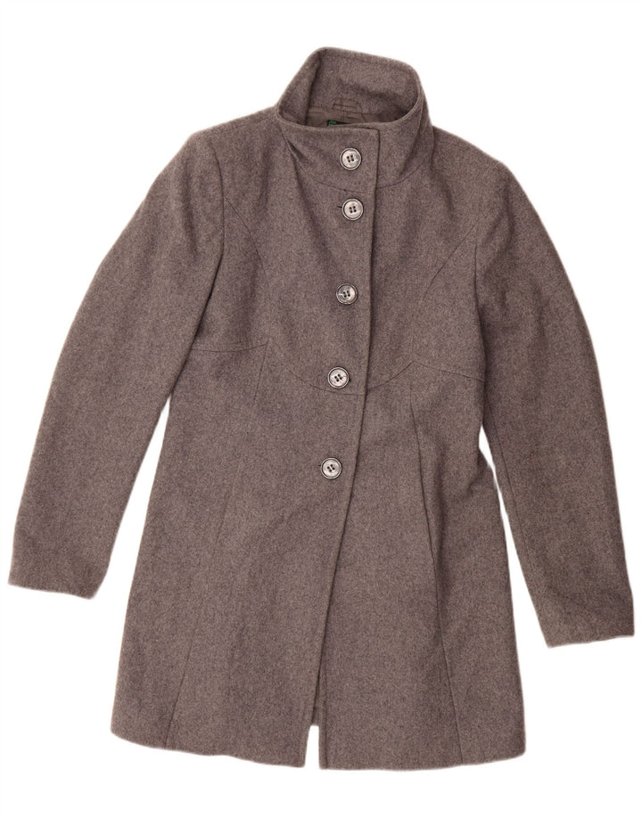 Abrigo Benetton Mujer ES 42 Lana Gris Medio