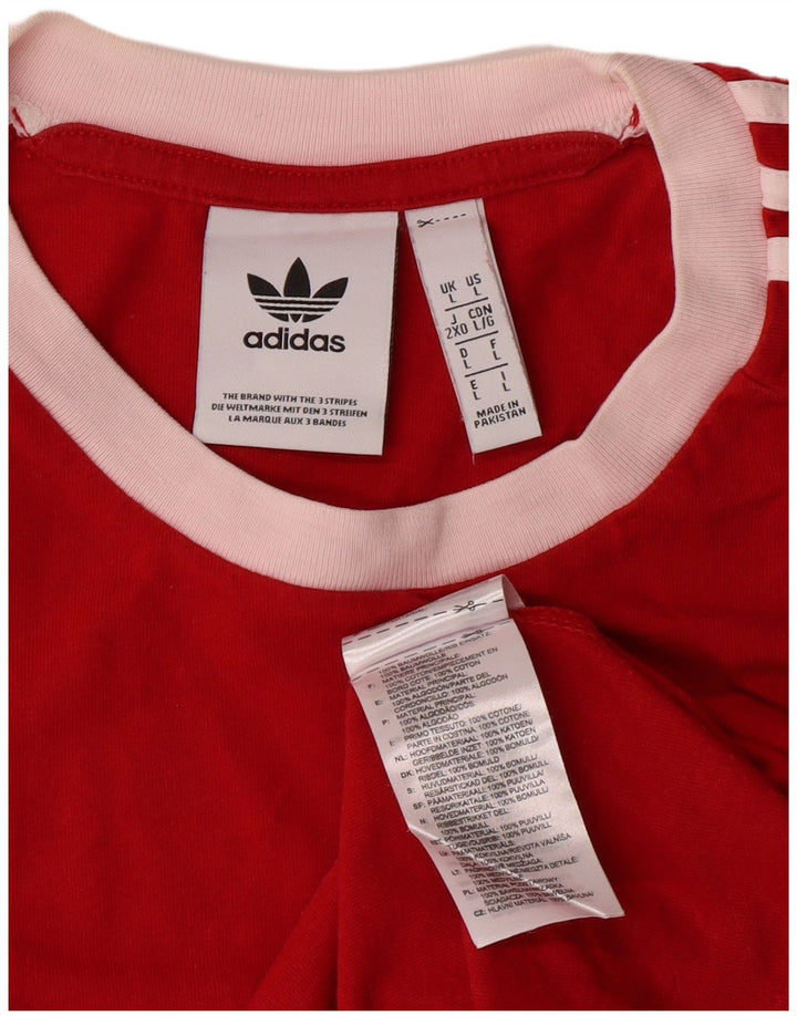 Camiseta Adidas Hombre Grande Algodón Rojo