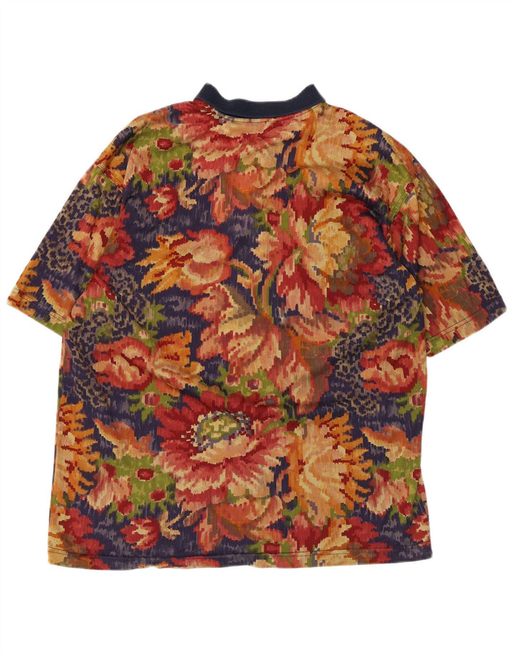 Paul & Shark Polo para hombre de algodón floral multicolor grande