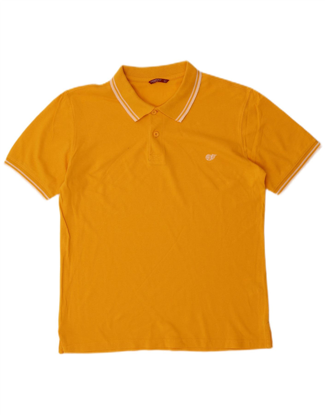 CARRERA Mens Polo Shirt Large Yellow Cotton
