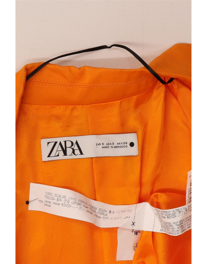 Zara Chaqueta Blazer Extragrande De 2 Botones para Mujer UK 10 Small Viscosa Naranja