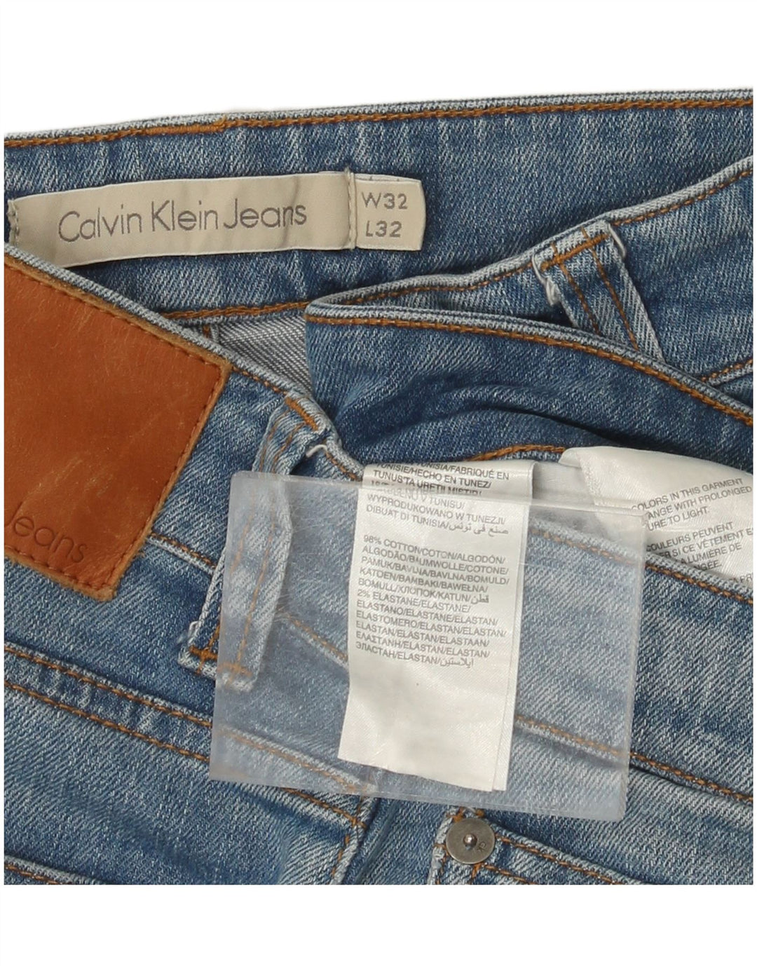 CALVIN KLEIN Vaqueros ajustados para hombre W32 L26 Algodón azul