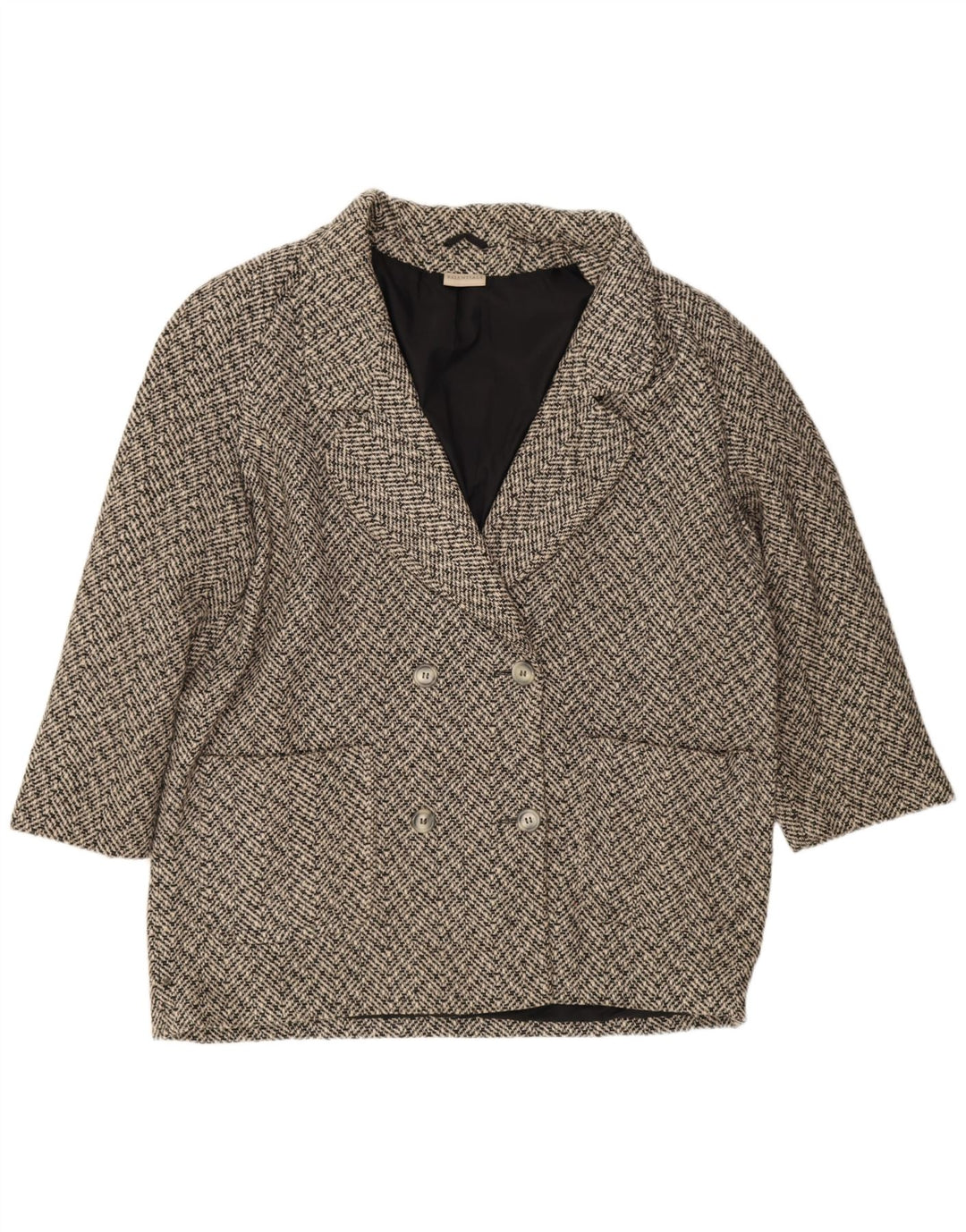 Essentials Abrigo de doble botonadura para mujer UK 20 2XL Lana de espiga gris