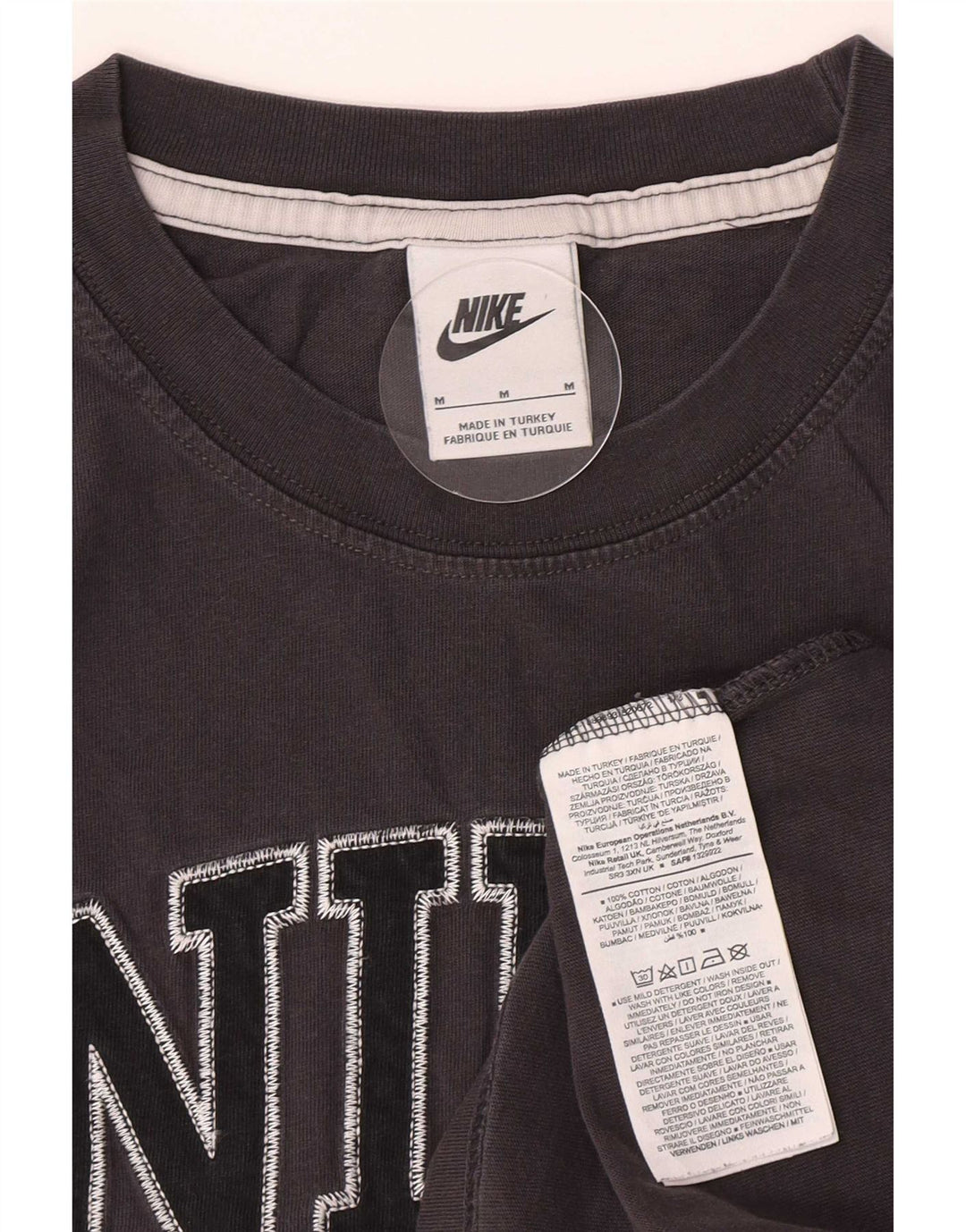 Nike Camiseta gráfica para hombre Top gris medio de algodón con bloques de color