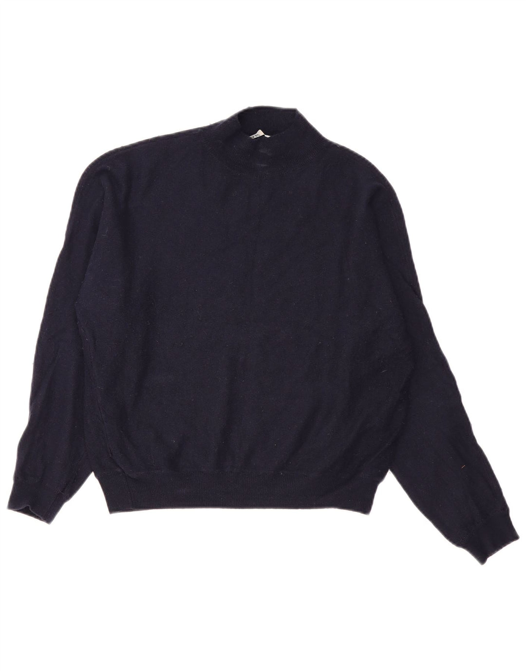 Zara - Jersey con cuello alto para mujer, talla 40, talla mediana, nailon azul marino